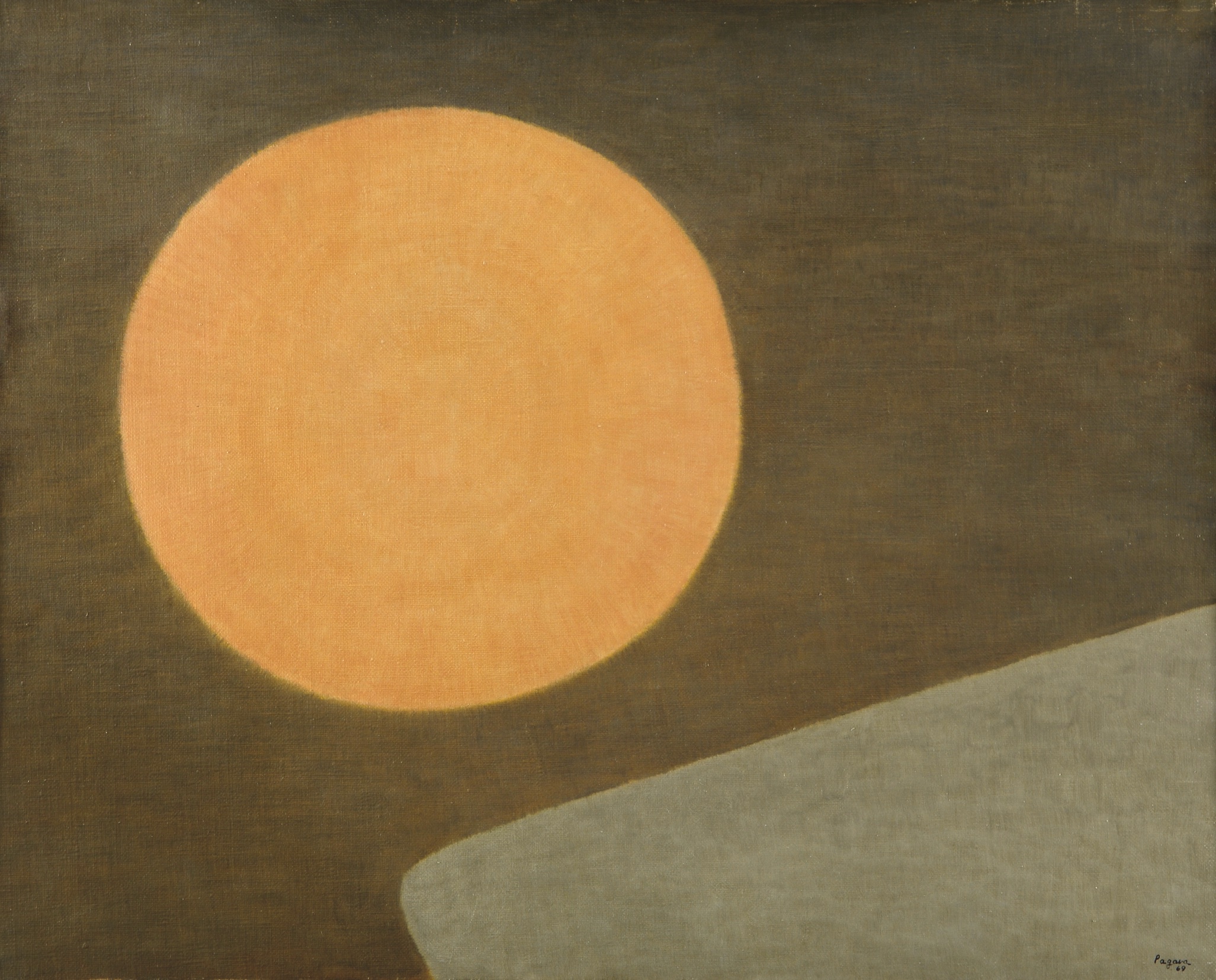 Vera Pagava. The Red Moon (La Lune Rousse). 73x92. Oil on canvas. 1969. Courtesy of Association culturelle Vera Pagava